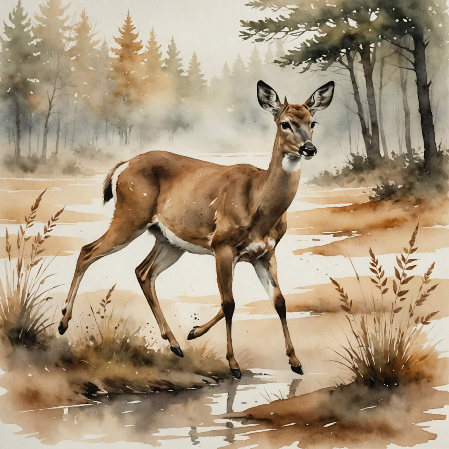 איור בצבעי מים של שביל עולה