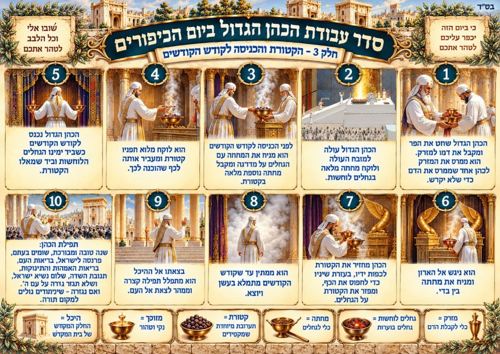 סדר עבודת הכהן הגדול ביום הכיפורים, חלק 3: הקטורת והכניסה לקודש הקודשים